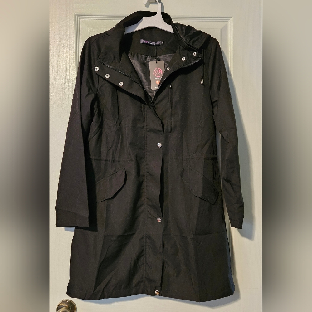 Women's Black Rain Jacket